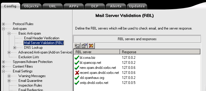 How to disable specific RBL server