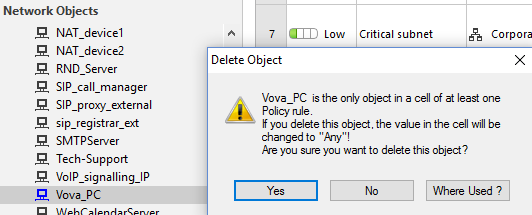 delete object warning