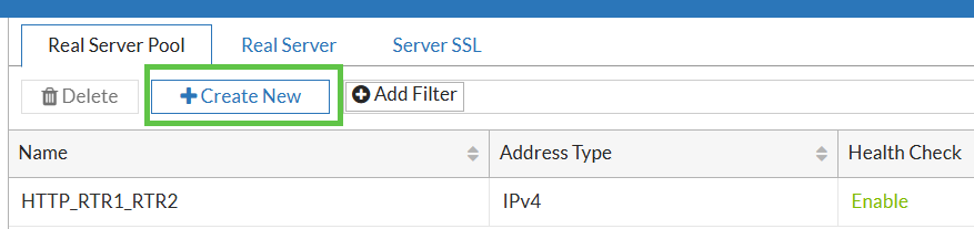 fad case1 create real server0