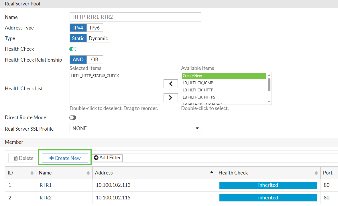 fad case1 create real server1