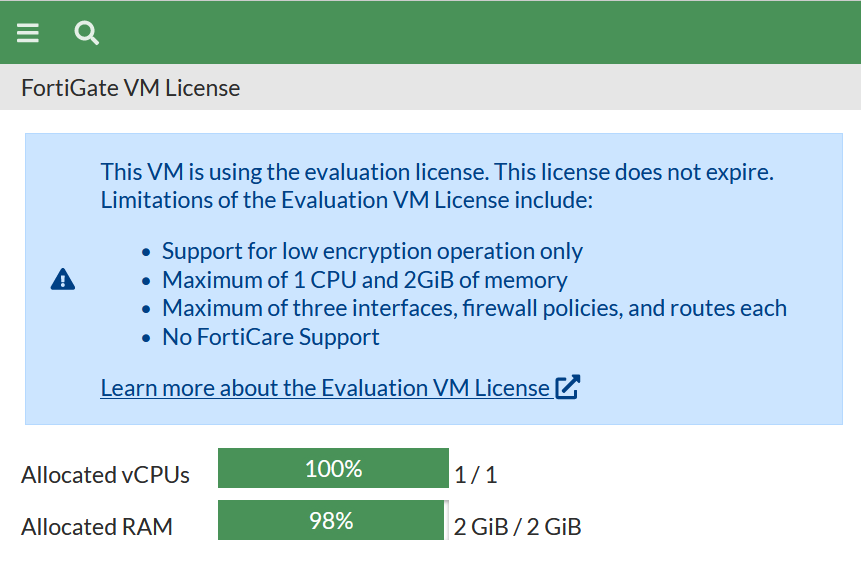 fortigate vm license registration