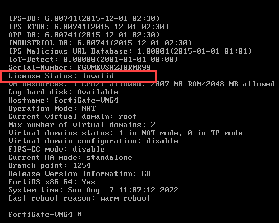 Fortigate with no license