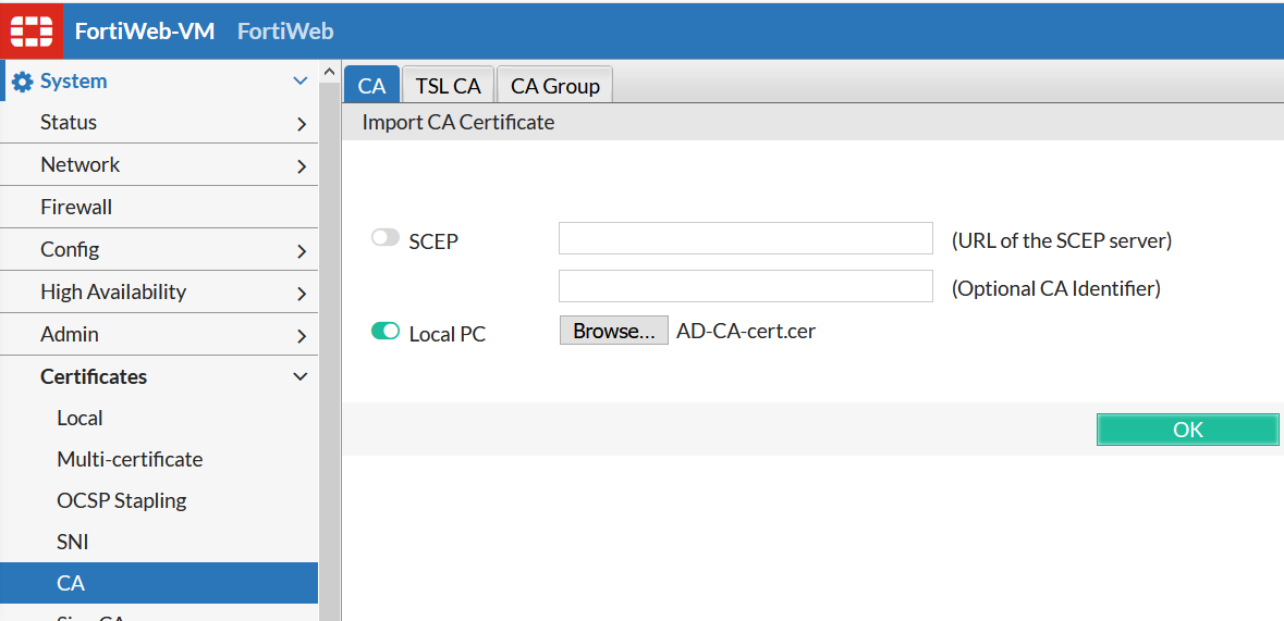 fortiweb-basic-setup-authentication-import-CA-certificate