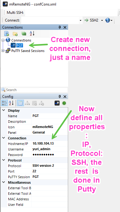 mremoteng initial setup