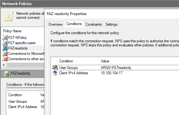 nps faz readonly network policy