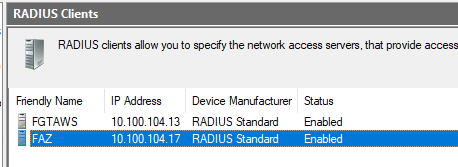 nps radius client faz