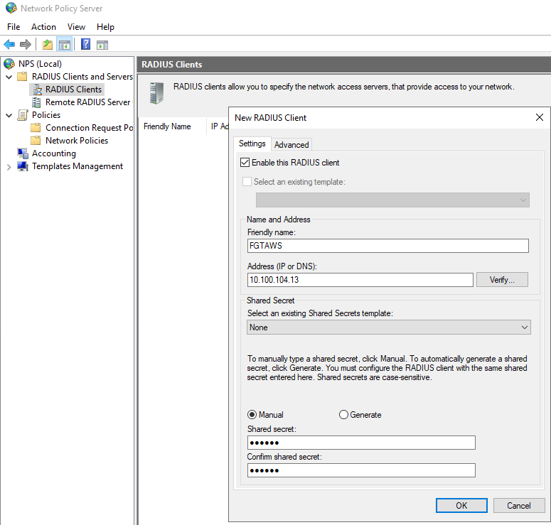 nps radius client fgt