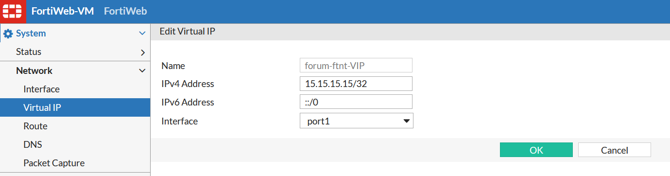 create VIP for external IP