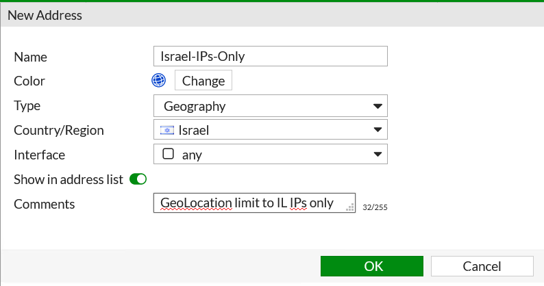 Create GEO address