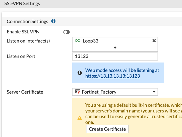Use Loopback interface in the VPN Settings
