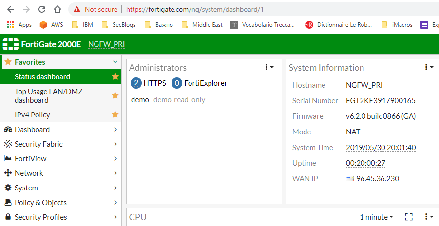 Fortigate demo access